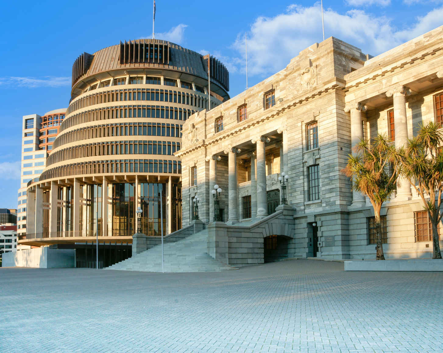 The New Zealand Parliament Beehive building